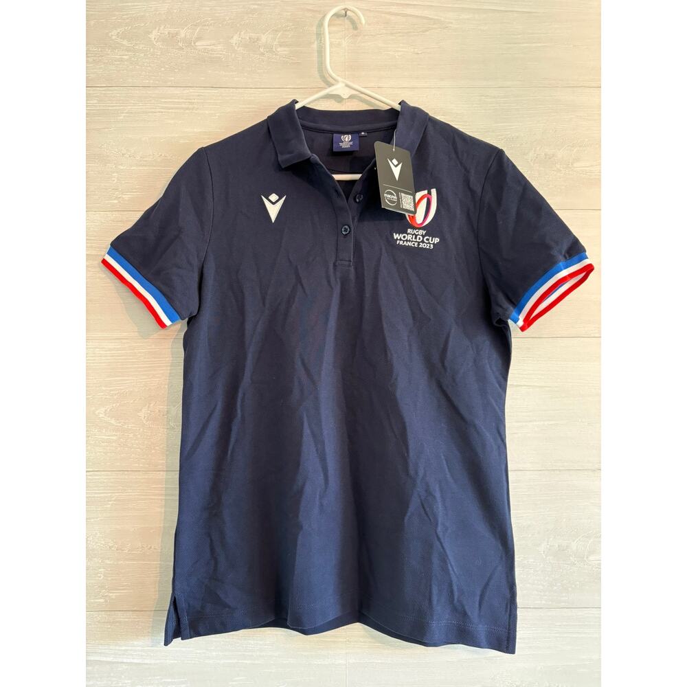 RWC 2023 Rugby World Cup Cotton Piquet Polo Shirt (Navy)